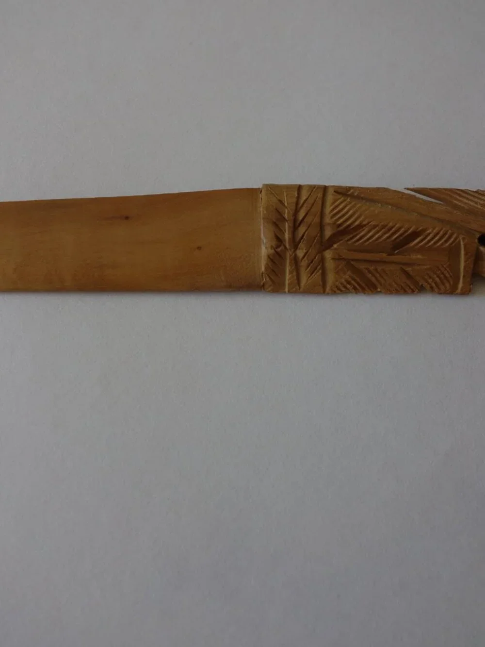 Vintage Carved Bird Handle Wooden Letter Opener about 7.25